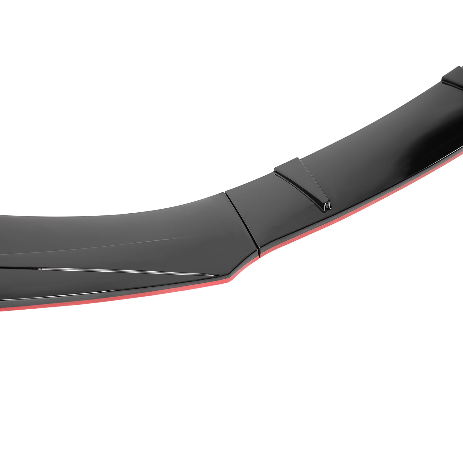 Spec-D Tuning Universal Glossy Black Red Trim Front Bumper Lip Spoiler Splitter Kits 3PC