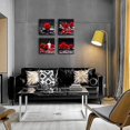 thumbnail image 2 of -Zen Bathroom Wall Art Rose Picture Black and Red Wall Decor Flower Canvas Prints Meditation Poster Framed Wall Art for Living Room Bedroom Accessories Room Décor Spa Stone Decorations, 2 of 6