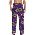 thumbnail image 3 of Balery Carnival Masks and Beads print Men's Pajama Pants,Ultra Lightweight Pjs,Lounge Pant-Small, 3 of 9