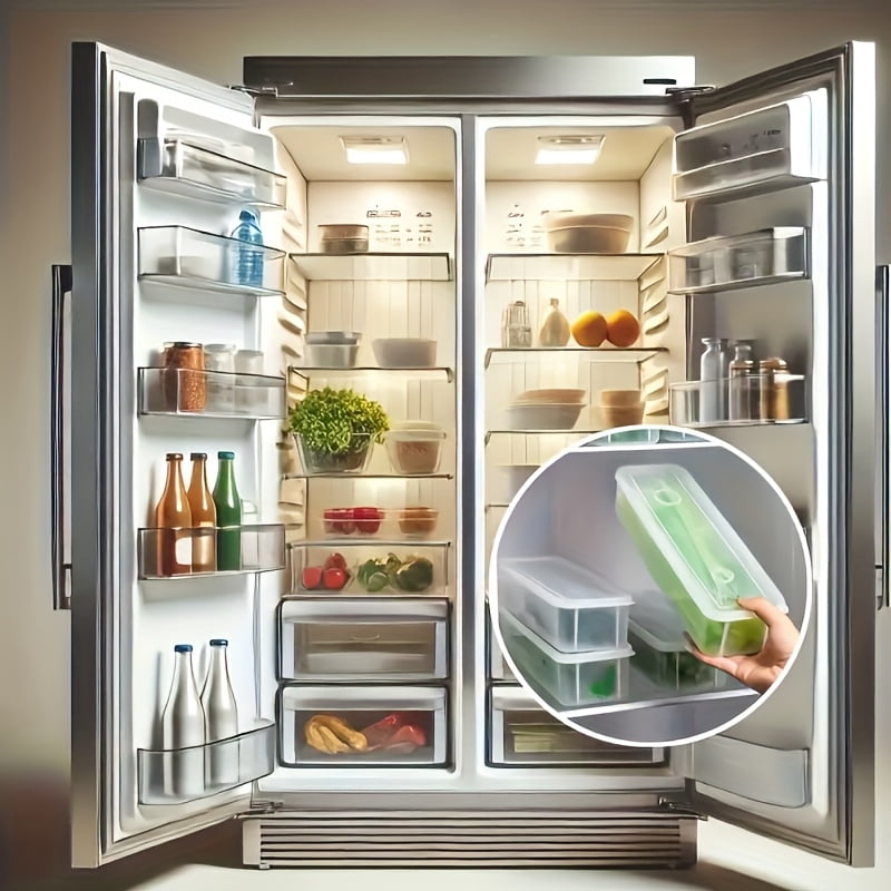 Food Storage Containers -Fridge Organizer with Removable Drain Plate & Lid for Fish, Meat, Fruits, Vegetables​