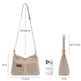 thumbnail image 7 of Wrangler Slouchy Shoulder Bag Faux Suede Hobo Bags Small Purses for Women , Tan, 7 of 7
