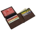 thumbnail image 6 of Men's Real Leather RFID Blocking Bifold Wallet Stylish Anti Theft Security With ID Window, 6 of 9