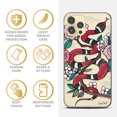 thumbnail image 4 of Case Yard iPhone-12-Pro-Max Case Clear Soft & Flexible TPU Ultra Low Profile Slim Fit Thin Shockproof Transparent Bumper Protective Cover Drop Protective Cell Phone Cases (Flower Snake), 4 of 8
