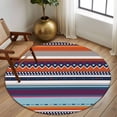 thumbnail image 2 of Round Area Rug 5 Ft, Modern Bohemian Washable Non-Slip Circle Carpet for Living Room/Bedroom, Minimalist Abstract Boho Paisley Orange Red Low-Profile Runner Mats Collection Rugs for Indoor, 2 of 8