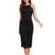 thumbnail image 1 of Moda mujer Casual sólido delgado Sexy Halter sin mangas espalda descubierta vestido largo Fridja  hjkh1048, 1 of 8