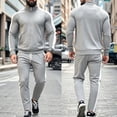 thumbnail image 6 of Domuza Mens Sweatsuits 2 Piece Set Jogging Zip Up Jackets Activewear 2 Piece Outfit Athletic Fall Winter Drawstring Long Sleeve Outfit Gray L, 6 of 8