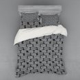 thumbnail image 2 of Ambesonne Geometric Bedding Set 3 Pcs, Traditional Woodblock, Twin XL, Charcoal Grey and White, 2 of 3