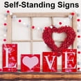 thumbnail image 7 of 4 Pack Love Blocks Gift Valentine's Day Decorations - Wooden Sign Heart Shape Design Romantic Sign L O V E Words Valentine's Day Decor for Home, 7 of 7