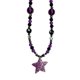 thumbnail image 1 of Collar de estrella de cinco puntas con lentejuelas moradas y cadena de clavícula con cuentas de nicho de tendencia, 1 of 5