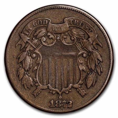 1872 Two Cent Piece VF