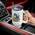 thumbnail image 5 of 40oz Personalized Travel Tumbler for Bird Lovers - Black-capped Chickadee Design - Stainless Steel Mug with Handle & Straw - Cute Gift for Women, Girls on Holidays, 5 of 6