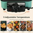 thumbnail image 5 of 1500W Electric Indoor Grill,2 in 1 Portable Smokeless Indoor Raclette Table Grill,Korean BBQ Grill for Kitchen with Grill Net & Non-Stick Cooking Removable Plate 5 Temperature Control,Dishwasher Safe, 5 of 9