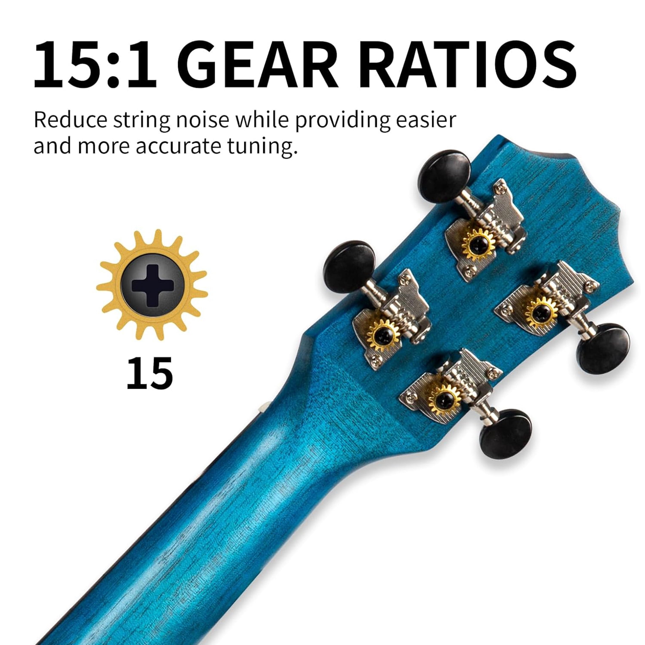 AODSK 23" Concert Ukulele Kit with Gig Bag, Strap, Extra Strings, Picks, Online Lesson, Ukelele Adult Beginner Series AUC-P06