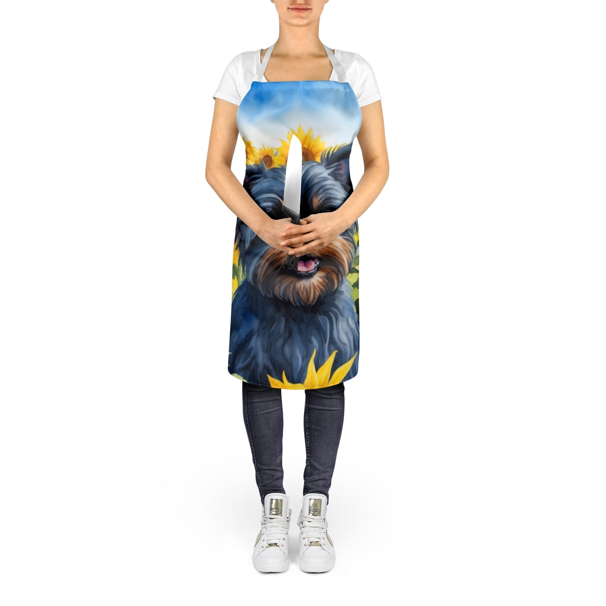 Affenpinscher in Sunflowers Apron 27 in x 30 in