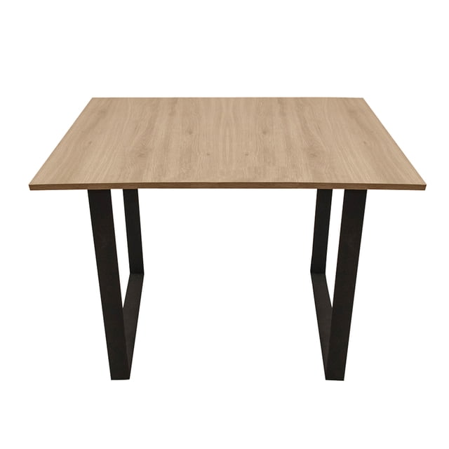 CASA FERRO Mesa de comedor moderno para 4 personas, patas de acero, superficie de MDF tipo nogal - Acero Negro, MDF color Nogal. (SIN SILLAS) CASA FERRO Industrial