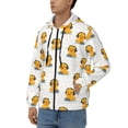 thumbnail image 3 of Uemuo Cute Duck With Headphone for Men's Fashion Full-zip Hoodies & Sweatshirts with Kangaroo Pocket, Zip-up Hooded Sweatshirt, Moisture Wicking & Breathable-X-Large, 3 of 5