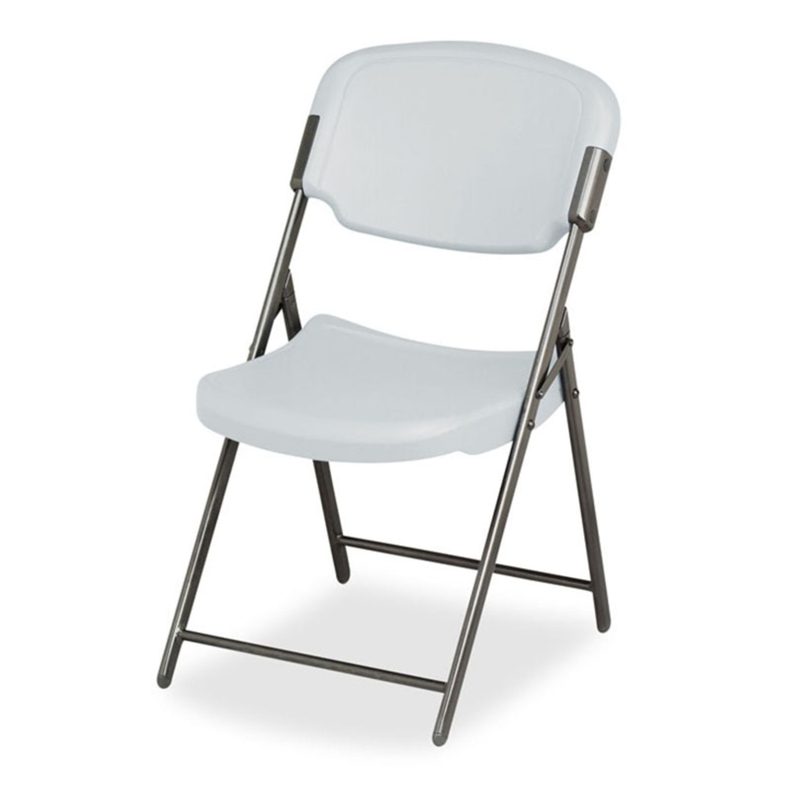 Iceberg Rough n Ready Commercial Folding Chair Platinum Seat Platinum Back Black Base