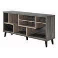 thumbnail image 2 of Furniture of America Nahmene Mid-Century Wood 7-Shelf TV Stand in Gray, 2 of 8