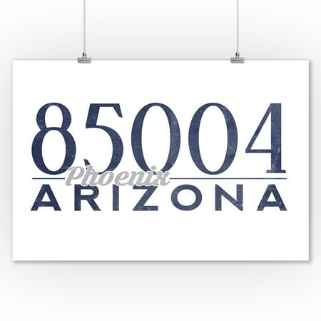 Phoenix, Arizona - 85004 Zip Code (Blue) - Lantern Press Artwork (9x12 Art Print, Wall Decor Travel (Best Zip Codes In Phoenix Az)