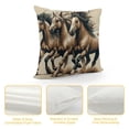 thumbnail image 4 of RUIYC Watercolor Arabian Horses Brown Brush Classic Equestrianism Horse Pillowcase Short Plush White, 4 of 5
