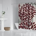 thumbnail image 2 of Red and Gray Floral Pattern Shower Curtain 72"x72" ,Bathroom Decorative Shower Curtains Set with 12 Hooks,Modern Waterproof Washable Shower Curtain, 2 of 6