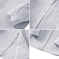 thumbnail image 5 of XIMIN Boys Long Sleeve Oxford Dress Shirt Casual Button Down Striped Top with Lapel Collar Kids Formal Blouse, 5 of 5