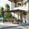 thumbnail image 4 of Unique Choice 10' x 12' ft Outdoor Pergola Gazebo,Wall-Mounted Lean to Metal Awning Gazebo with Roof,Large Heavy Duty for Patio,Decks,Backyard, 4 of 14