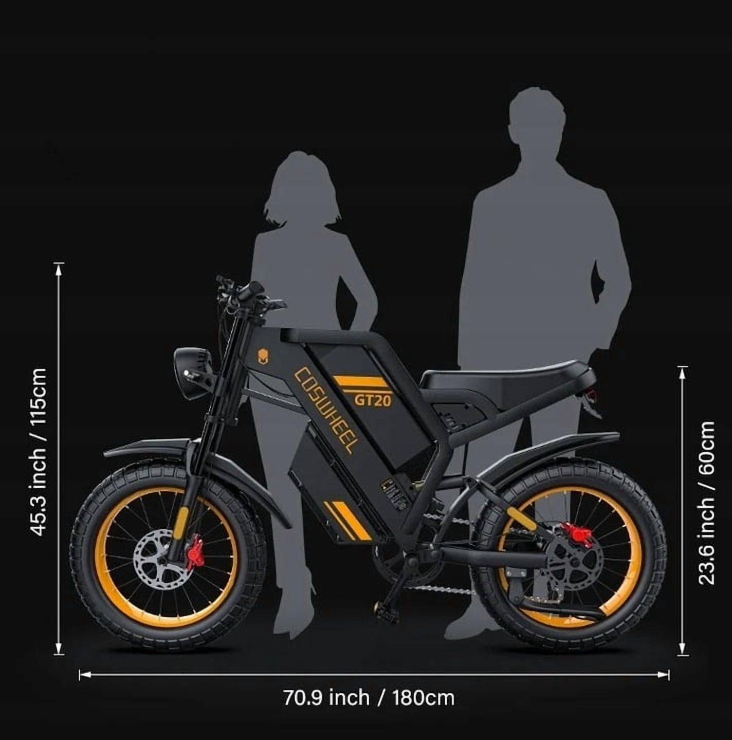 COSWHEEL GT20 1500W Electric Dirt Bike for Adults MTB, with 48V/25Ah Removable Battery,  UL2849