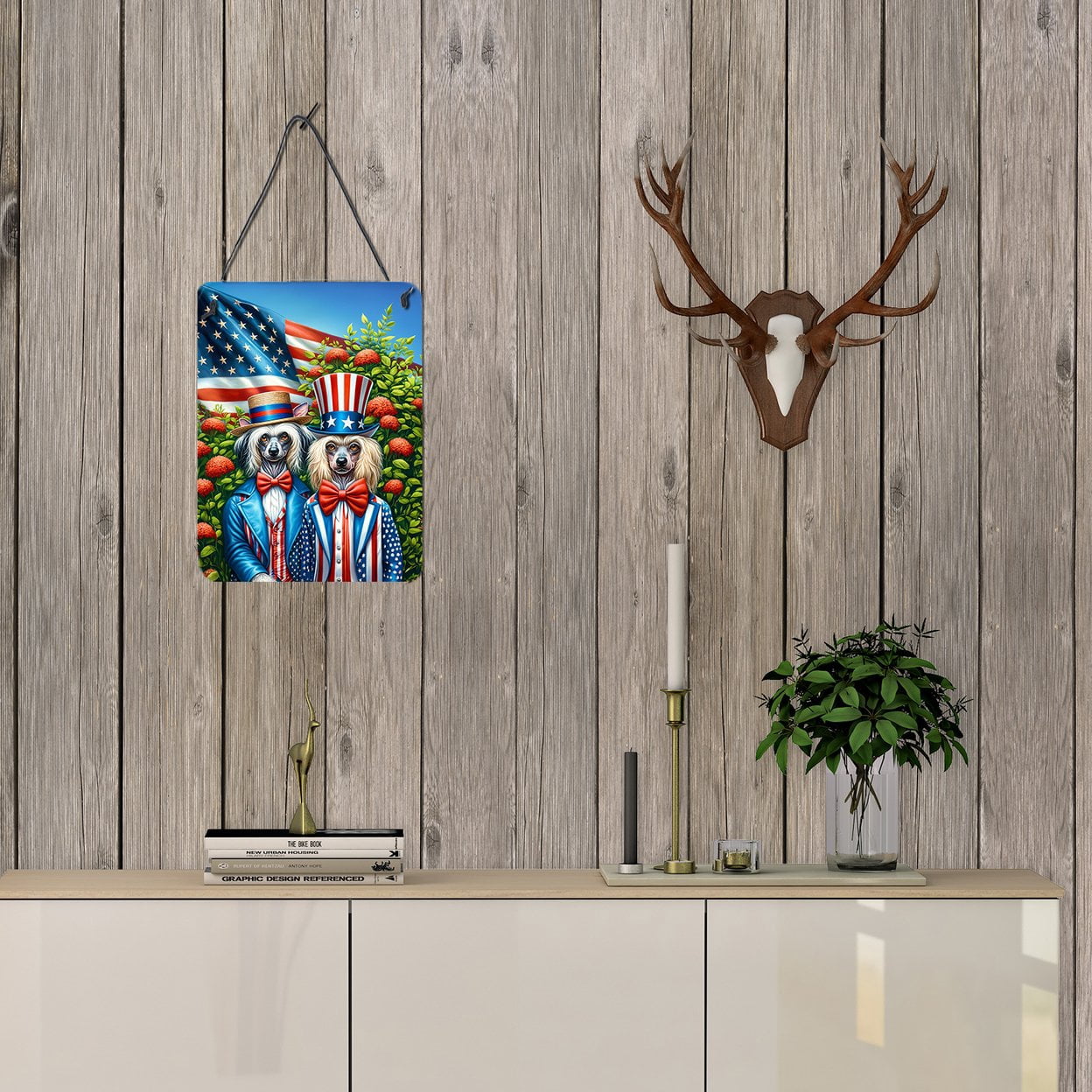 All American Chinese Crested Wall or Door Hanging Prints 12 in x 16 in