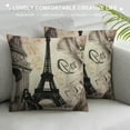 thumbnail image 3 of COMIO  Eiffel Tower Throw Pillow Cover French Sketch Monochrome Paris Landmarks Country Collage Street Pillow Case  Decorative Men Women Boy Girl Room Cushion Cover for Home Couch Bed, 3 of 5