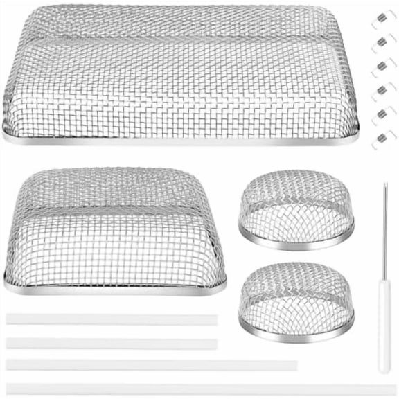 RV Furnace Vent Screen, Bug Screens Heater Vent Cover for Camper with Installation Tool and Silicone Rubber, 4 Pack