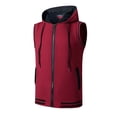 thumbnail image 2 of Yaoyar Mens Lightweight Softshell Vest Hooded Outerwear Zip Up Fleece Lined Windproof Sleeveless Jacket for Golf Running, 2 of 4