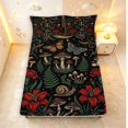 thumbnail image 5 of Homewish Vintage Plant Mushrooms Queen Sheets,Retro Moon Flowers Butterflies Queen Sheet Sets,4-Piece,1 Flat Sheet, 1 Fitted Sheet and 2 Pillowcases, 5 of 6