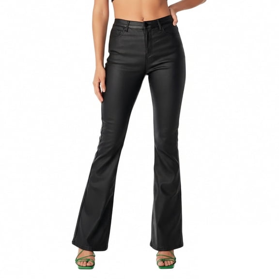 Juslio Women Pants High Waist with Pockets Casual Comfortable Flare Leg Pants