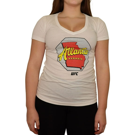 UFC Womens Atlanta Georga Graphic T-Shirt, White, X-Large