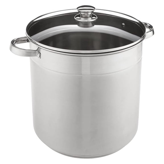 YYDSBNHH 16 Qt Stainless Steel Stockpot - Prep•N•Cook Large Stock Pot with Lid, Aluminum Encapsulated Base, Riveted Handles - Kitchen Cookware for Soup, Stew, Pasta
