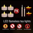 thumbnail image 5 of Tea Light, 24 Pack Flameless LED Tea Lights Candles Flickering Warm Yellow 200+ Hours Battery-Powered Tealight Candle. Ideal for Party, Wedding, Birthday, Home Decoration (24 Pack), 5 of 10