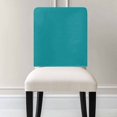 thumbnail image 2 of Teal Chair Back Cover for Dining Room, Turquoise Pure Teal Removable Kitchen Chair Slipcovers, Washable Seat Protector for Restaurant Party Banquet Wedding Décor, 2 of 9
