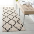 thumbnail image 2 of SAFAVIEH Daley Geometric Plush Shag Runner Rug, Ivory/Dark Grey, 2'3" x 14', 2 of 7