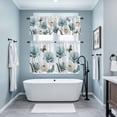 thumbnail image 3 of Blue Tulips Kitchen Curtains Sets for Windows 36 Inch Length, Watercolor Flowers Butterfly Spring Farmhouse Blue Rod Pocket Window Treatments Tier Curtains and Valances Set for Bedroom/Bathroom, 3 of 8