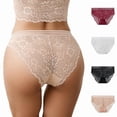 thumbnail image 2 of PUMISAS Low Waist Underpants For Women Oversized Panty Stretch Panties Comfortable Lace Briefs Solid Color Breathable Underpants, 2 of 3