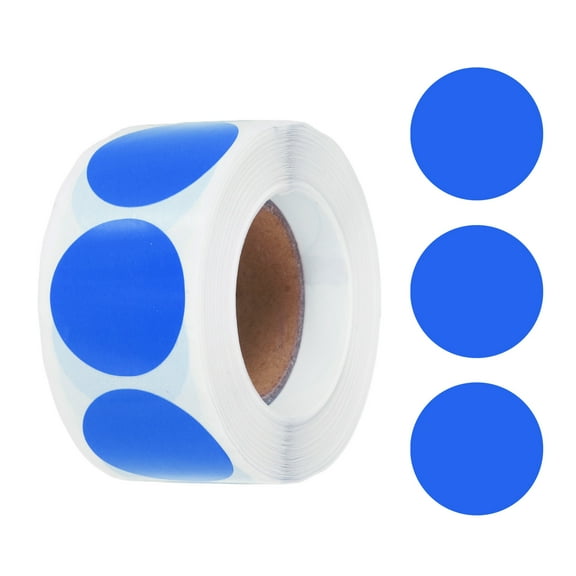 Uxcell 500pcs Blue Round Stickers Roll 1 Inch Self-Adhesive Stickers for DIY Crafts