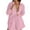 Pink, variant on Wlynlyn Plus Size 2 Piece Outfits for Women Oversized Long Sleeve Shirts High Waist Drawstring Shorts Striped Tracksuits Set