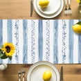 thumbnail image 4 of Burlap Table Runner 36 Inches Long, Abstract Blue Tribal Geometric Non-Slip Kitchen Table Runners for Dining Room Everyday Use Party Table Decorations Retro Traditional Ethnic Texture, 4 of 9