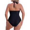 thumbnail image 4 of Arnsht Tummy Control Swimsuits for Women Slimming One Piece Bathing Suit Retro Ruched Push Up Vintage Solid Color Swimwear With Chest Pad Black XL, 4 of 6