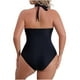 thumbnail image 3 of Traje de Baño con Correa de Bikini de Color Sólido Sexy para Mujeres, Traje de Baño Retro de Nylon con Almohadilla de Pecho para Piscina, Playa Y Verano, 3 of 6
