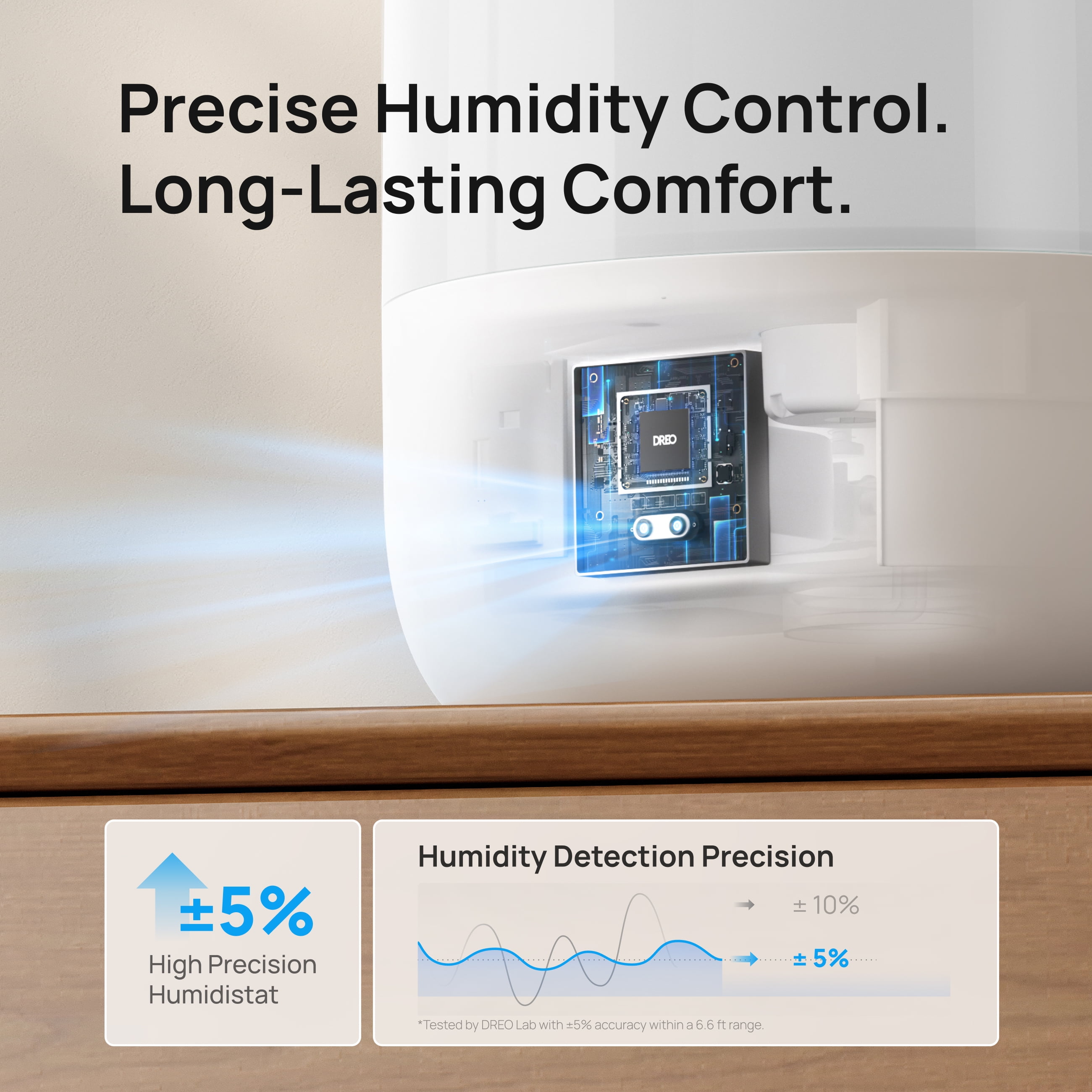 DREO Cool Mist Humidifier for Room, 3.7L Top-Fill & 35H Runtime Ultrasonic Humidifier, Custom Humidity Setting, Light Indicator & Aroma Tray, 26dB Quiet Humidifier for Home, Baby Bedroom, White