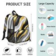 thumbnail image 6 of Black White and Gold Marble Backpack Backpack for School,Cute School Bag,Schoolbag with Adjustable Shoulder Straps & Padded Back,13.8"x11.4"x6", 6 of 6