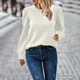 thumbnail image 6 of Womens Long Puffed-Sleeve Tops Plus Size S-5X Casual Crewneck Pullover T-Shirts Ladies Trendy Textured Solid Loose Comfort Blouses Tees, 6 of 8