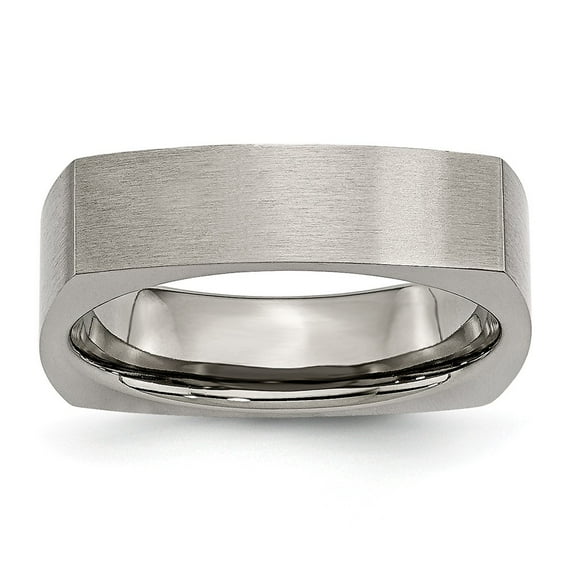 Titanium Princess Square 6mm Satin Band S:8